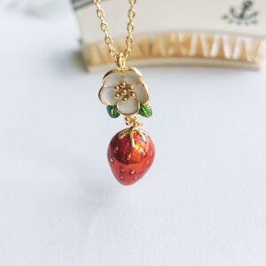Kate Spade Picnic Perfect Strawberry Gold Necklace
